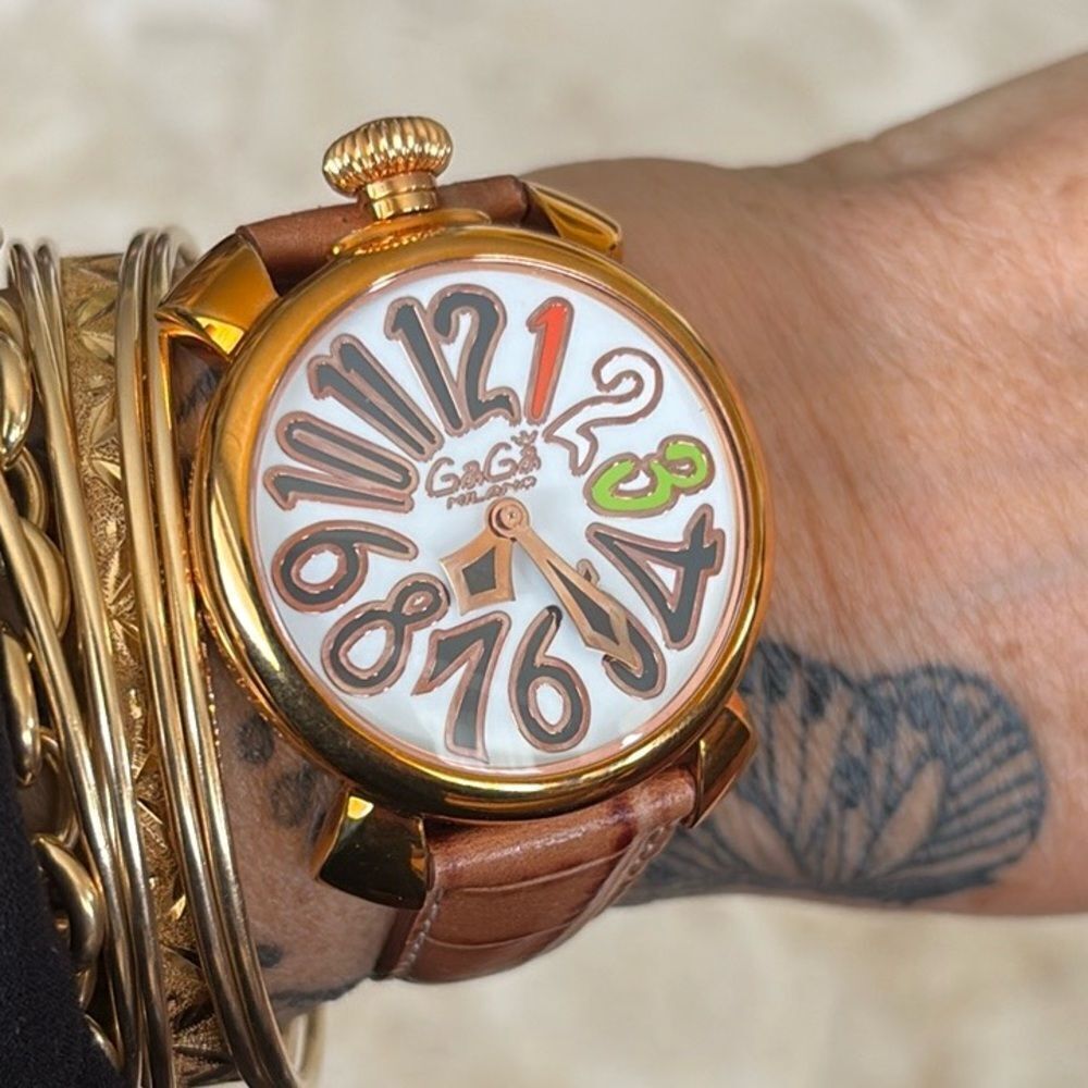 GaGà Milano Manuale 40mm Limited Edition Rose Gold Watch Made in Italy VERY RARE
